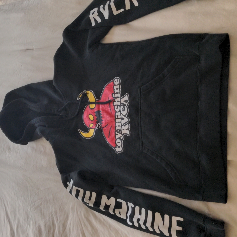 🚀4 for $25! RVCA Toy Machine pullover hoodie, sz XS